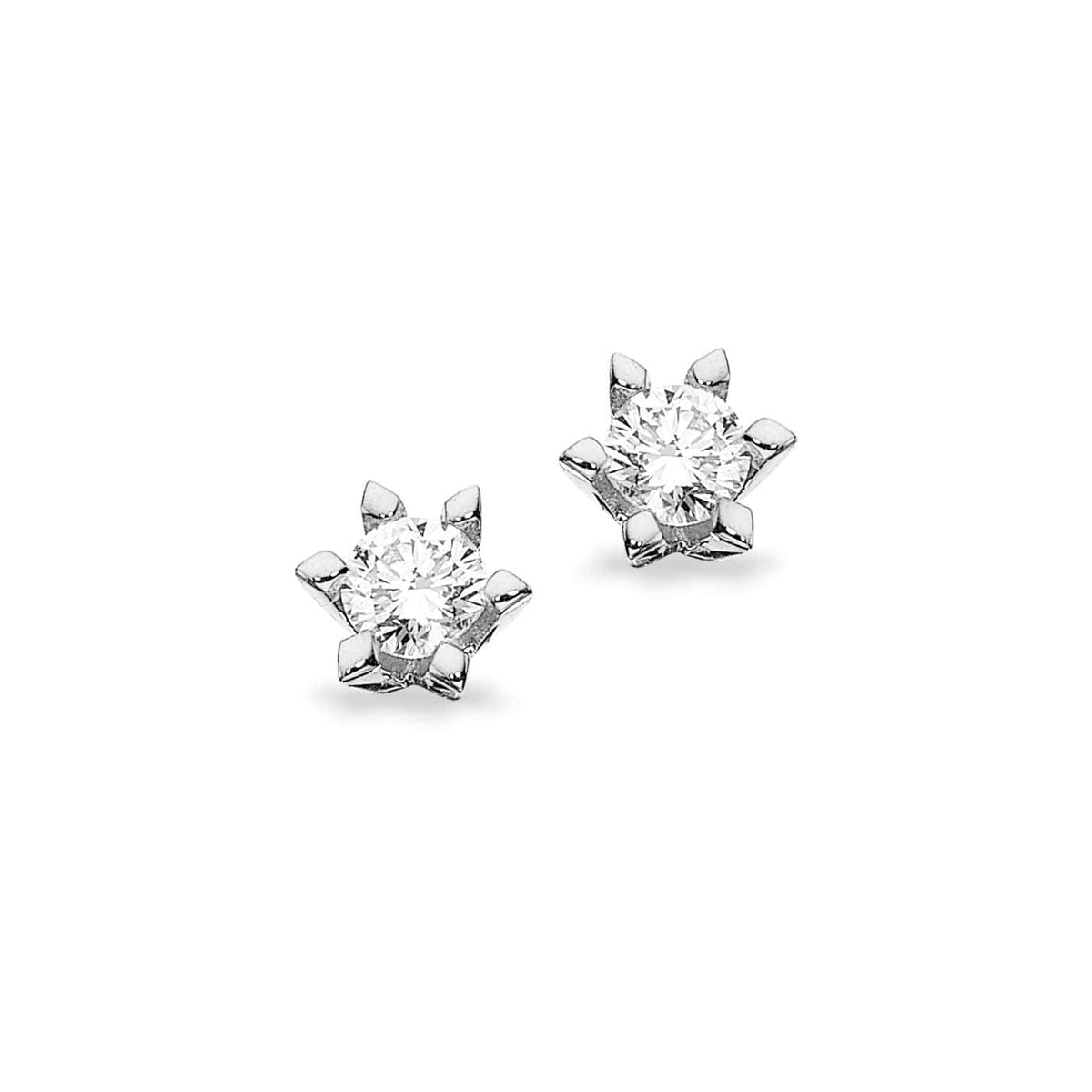 Scrouples Victoria ørestikker i 14 kt. hvidguld med diamant – nærbillede af fatning