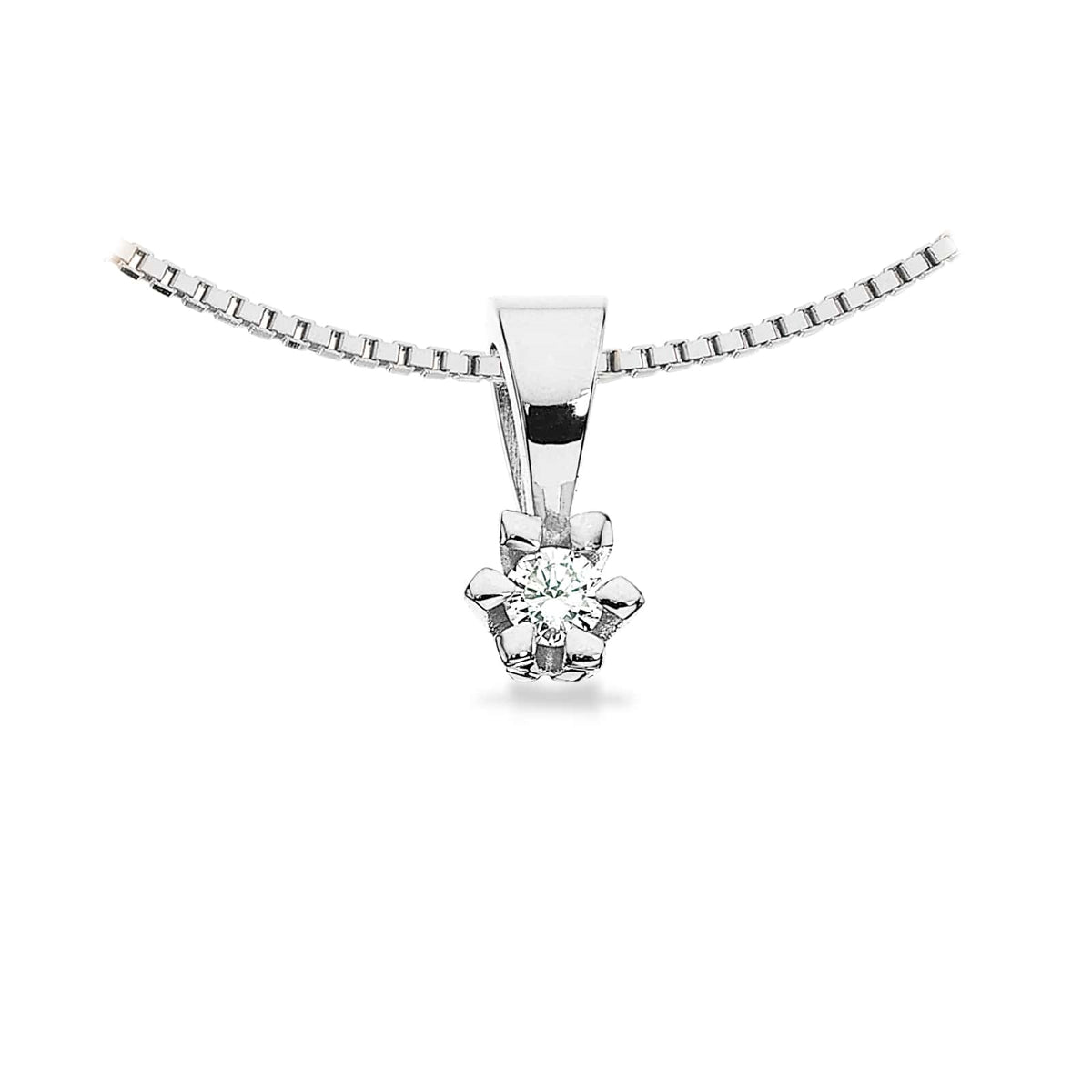 Scrouples Victoria diamantvedhæng i 14 kt. hvidguld med brillant – set fra siden