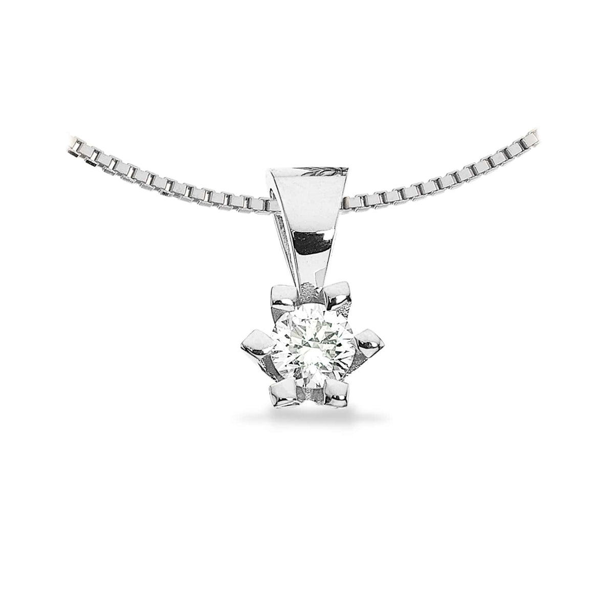 Scrouples Victoria vedhæng i 14 kt. hvidguld med diamant – liggende på flade