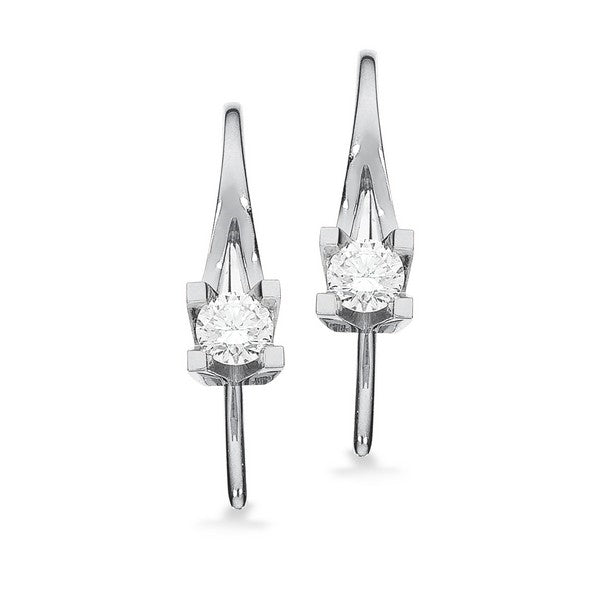 Kleopatra øreringe i 14 karat hvidguld med brillantslebne diamanter, set fra oven