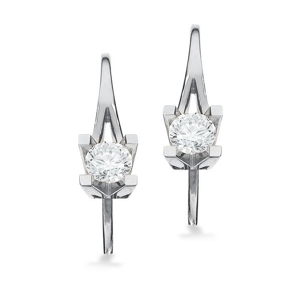 Kleopatra øreringe i 14 karat hvidguld med brillantslebne diamanter – nærbillede af detalje