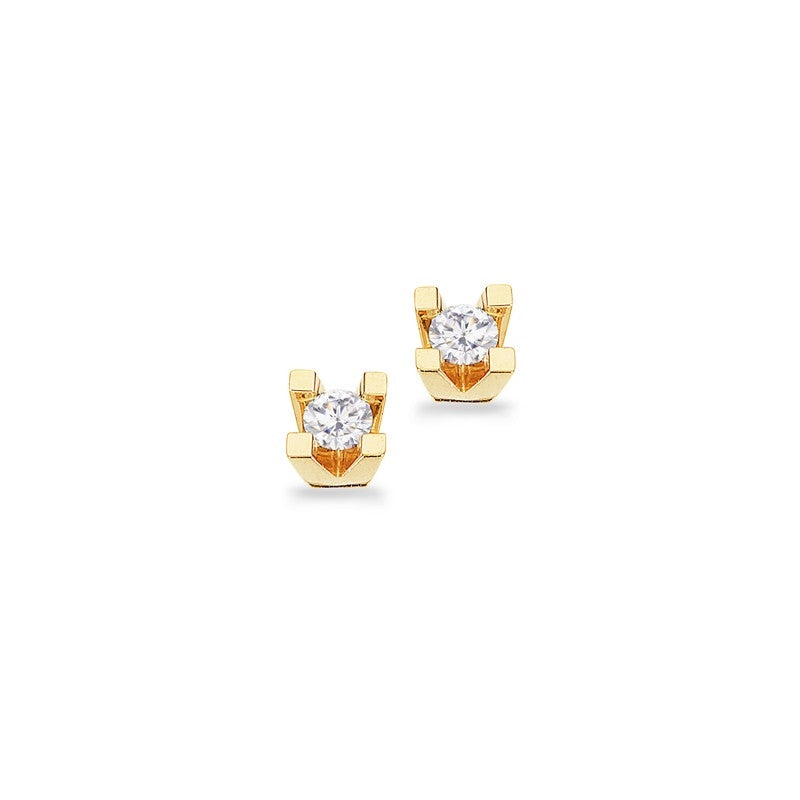 Scrouples Kleopatra ørestikker i 8 kt. guld med diamanter mod hvid baggrund