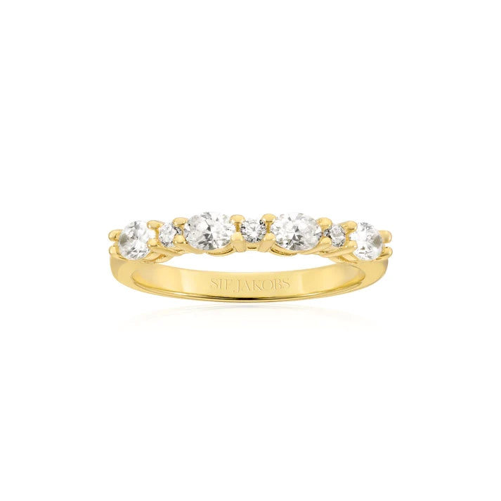 Sif Jakobs Jewellery Ellera Ovale ring i forgyldt 925 sølv med hvide zirkoner i oval fatning