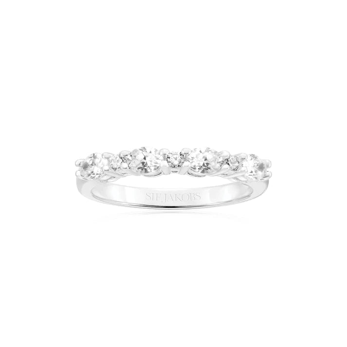 Sif Jakobs Jewellery Ellera Ovale ring i 925 sterlingsølv med rhodiumbelægning og klare zirkoner