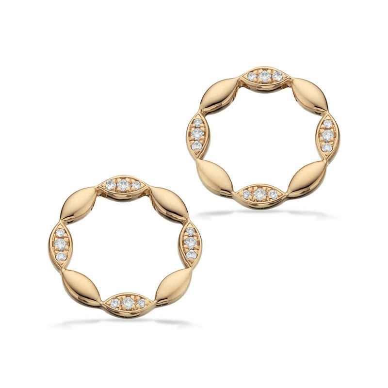 Scrouples øreringe i 14 karat guld med brillantslebne diamanter på 0,10 ct