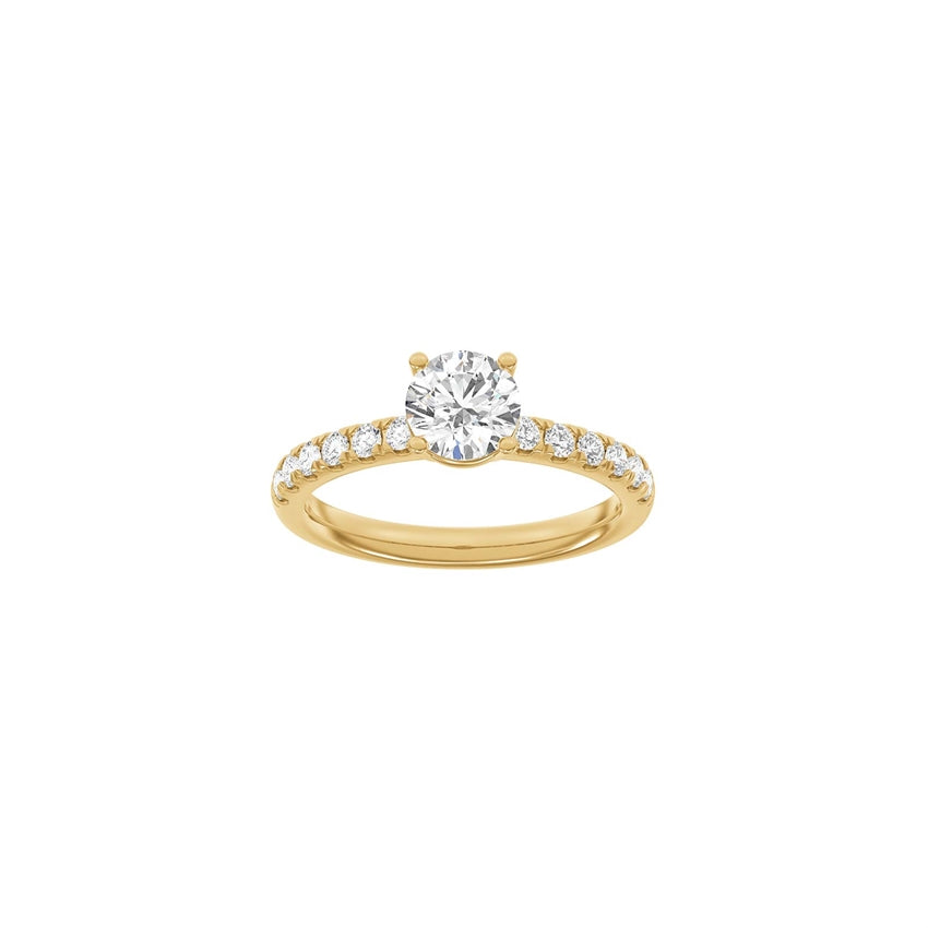 Siersbøl rund ring i 14 kt. guld med 9 lab-grown diamanter på i alt 1,4 ct