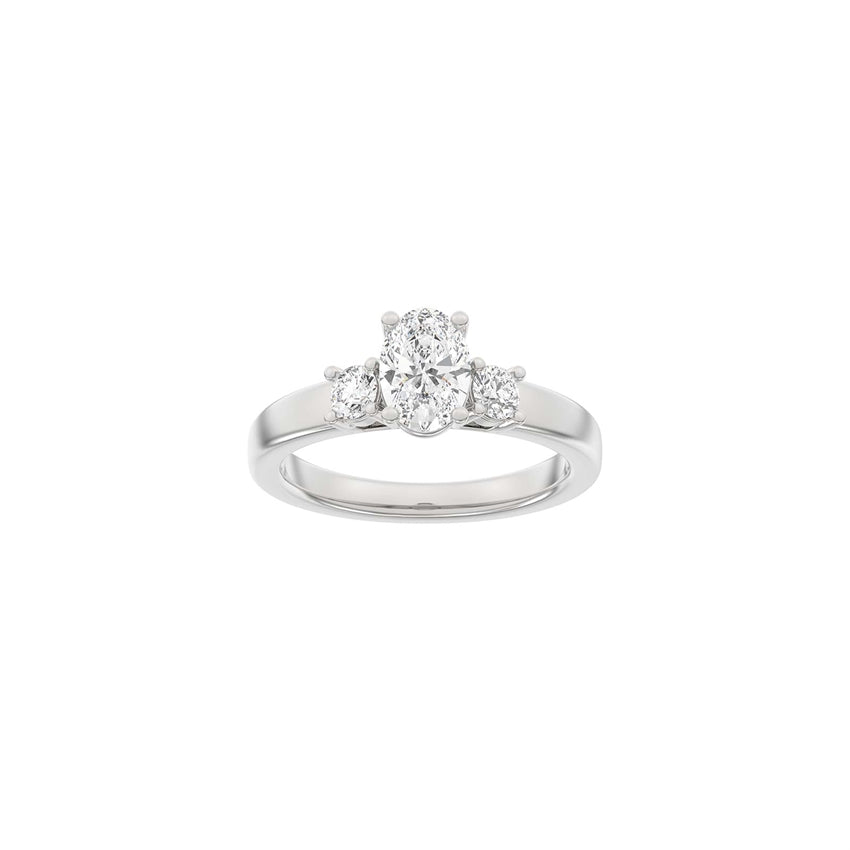 Siersbøl LUXURY Classic oval ring i 14 kt. hvidguld med 1,33 ct lab-grown diamanter