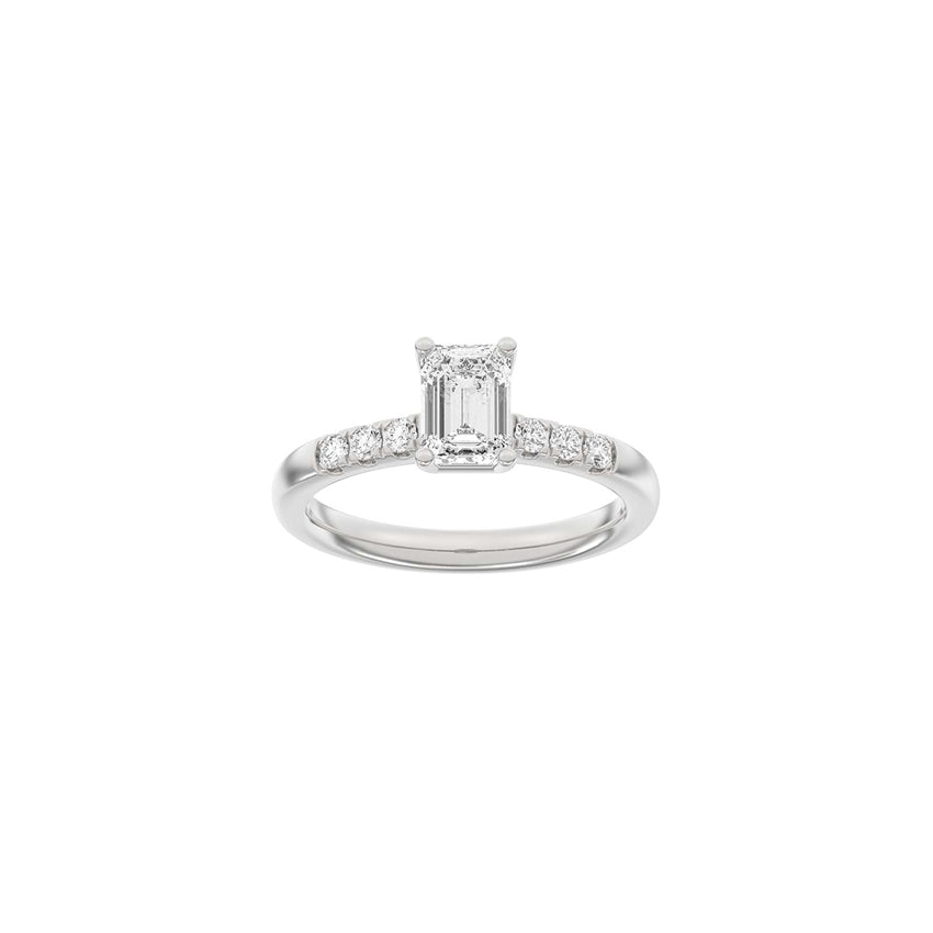 Siersbøl LUXURY firkantet ring i 14 karat hvidguld med 1,2 ct lab-grown diamant i TW/VS2-kvalitet