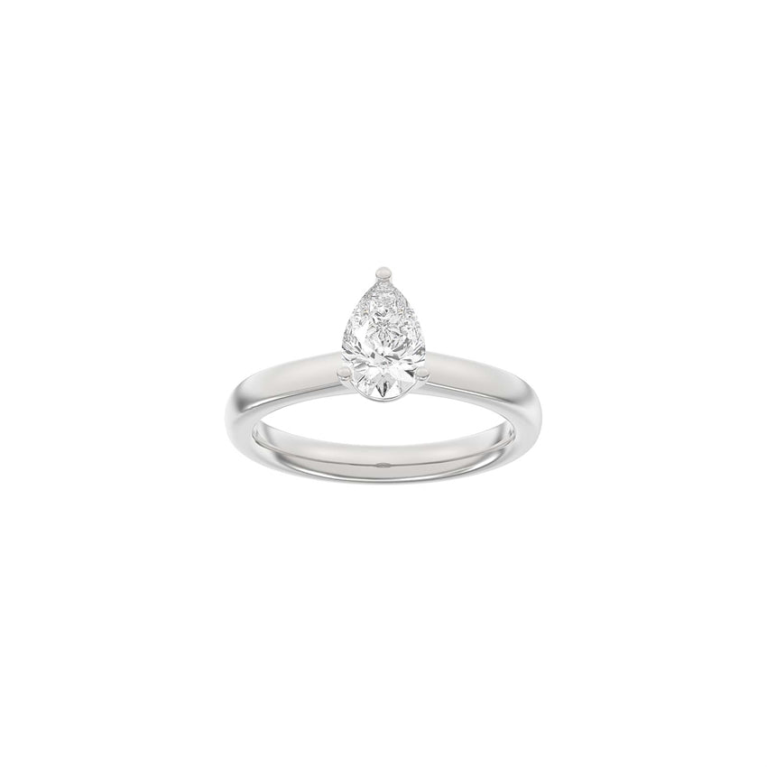 Siersbøl LUXURY dråbering i 14 kt hvidguld med 1,0 ct lab-grown diamant i 3-grab fatning