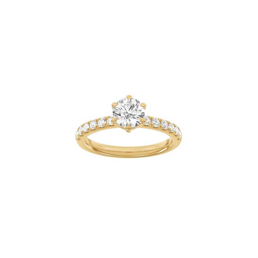 Siersbøl LUXURY rund ring i 14 kt. rødguld med 9 lab-grown diamanter på i alt 1,4 ct.