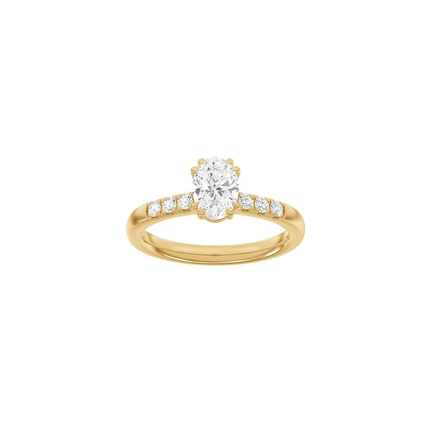 Siersbøl LUXURY ring i 14 kt. rødguld med oval lab-grown diamant på 1,0 ct og brillanter i alt 1,2 ct