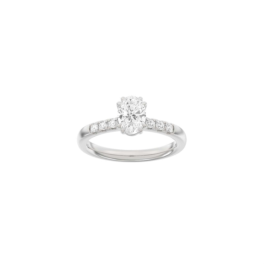 Siersbøl Luxury oval ring i 14 karat hvidguld med 1,2 ct lab-grown diamanter