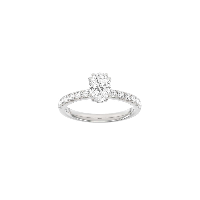 Siersbøl LUXURY oval ring i 14 kt. hvidguld med 1,4 ct lab-grown diamanter