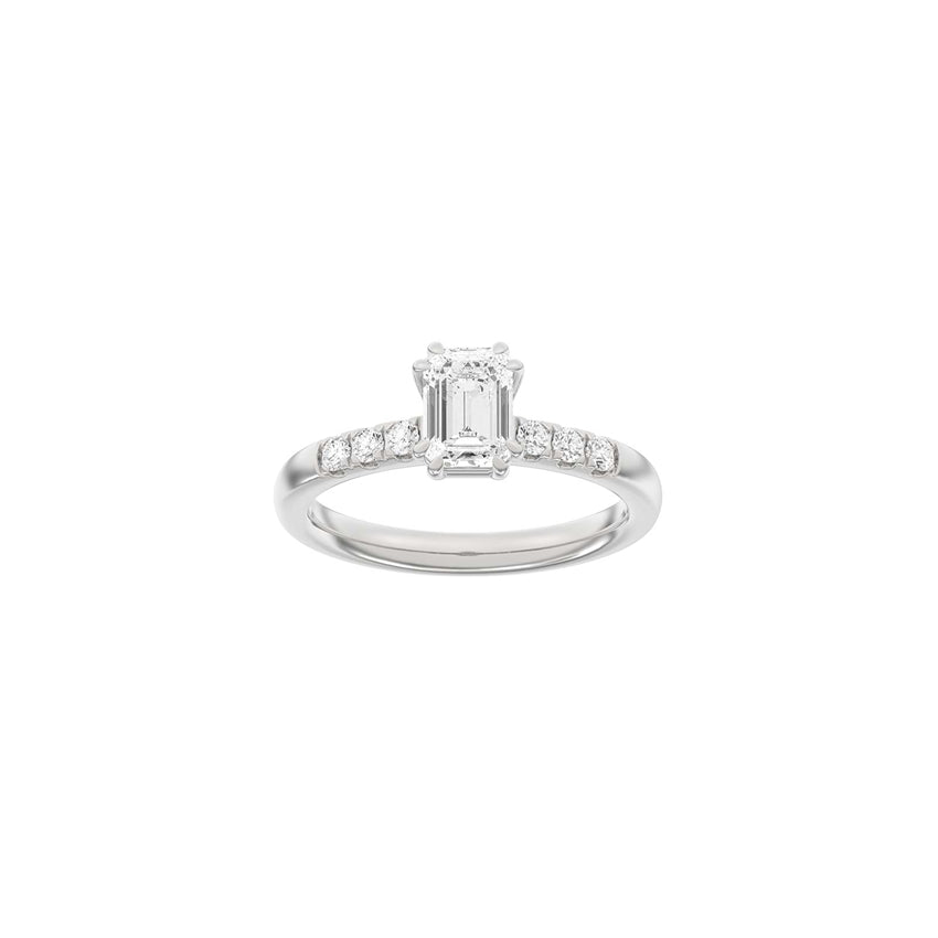 Siersbøl Luxury firkantet diamantring i 14 karat hvidguld med lab-grown diamant på 1,2 ct