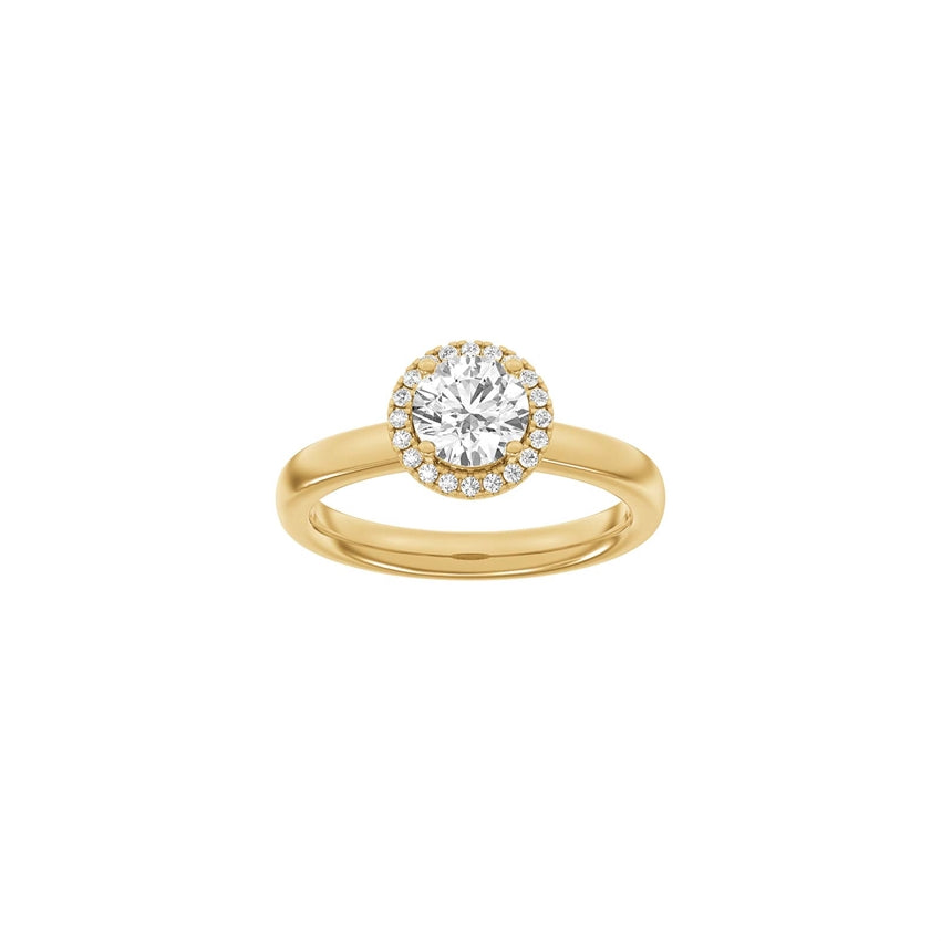 Siersbøl Luxury halo ring i 14 karat rødguld med 1,12 ct lab-grown diamant i TW/VS2-kvalitet