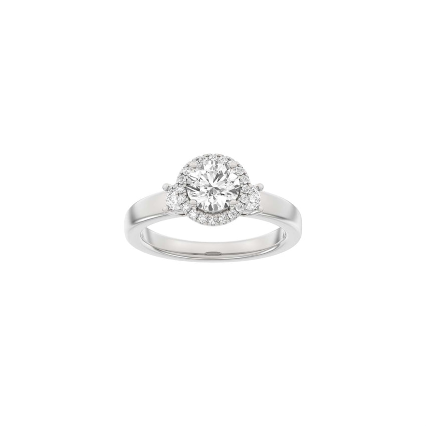 Siersbøl LUXURY halo ring i 14 kt. hvidguld med lab-grown diamanter på 1,45 ct i TW/VS2 kvalitet