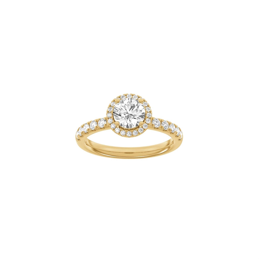 Siersbøl Luxury Halo ring i 14 karat rødguld med 1,52 ct lab-grown diamanter i TW/VS2 kvalitet