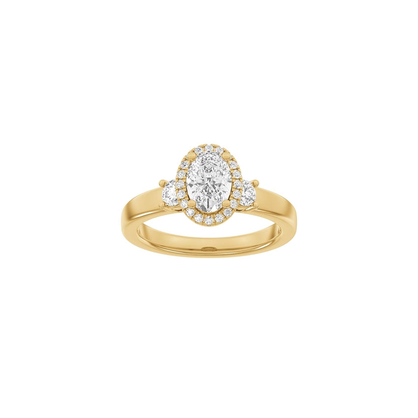 Siersbøl LUXURY Halo ring i 14 karat rødguld med 1,45 ct lab-grown diamanter i oval halo-design
