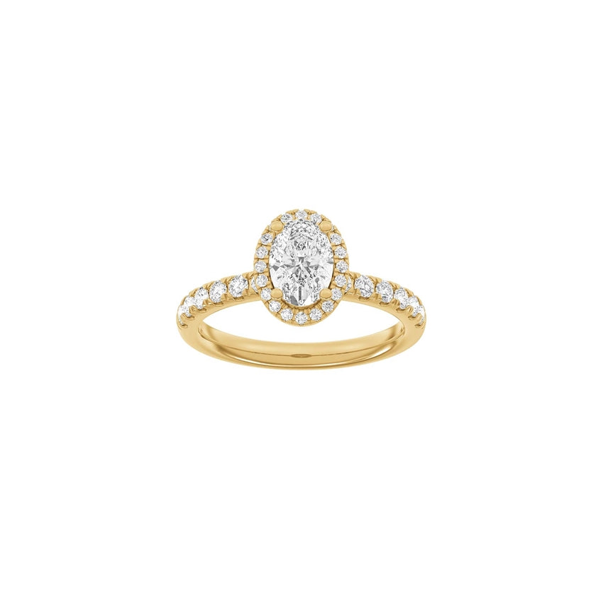 Siersbøl Luxury Halo Oval ring i 14 kt. rødguld med 1,52 ct lab-grown diamant