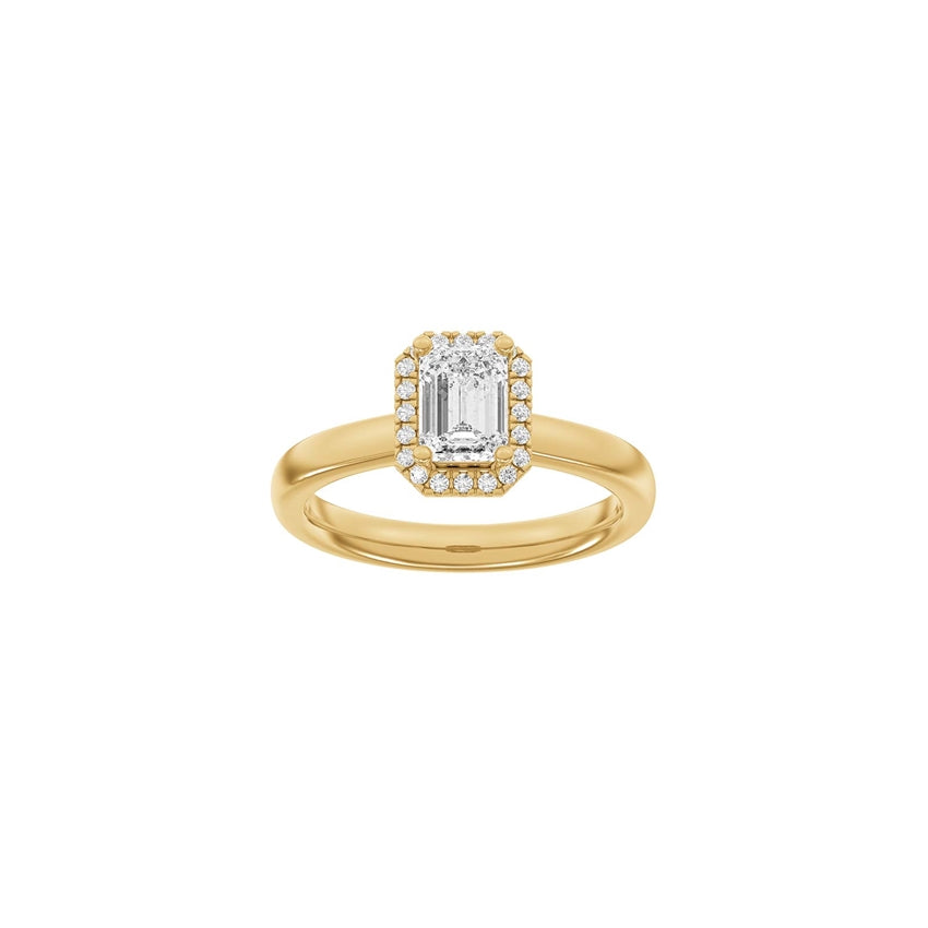 Siersbøl Luxury firkantet halo-ring i 14 kt. rødguld med lab-grown diamant på 1,12ct TW/VS2