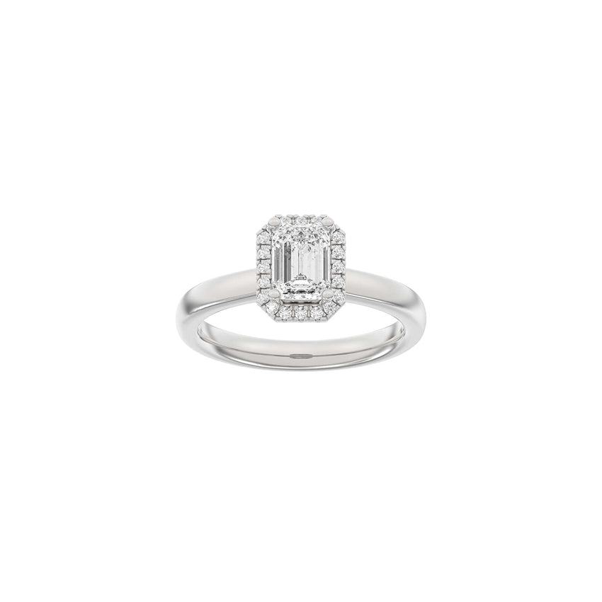 Siersbøl Luxury Halo firkantet ring i 14 karat rhodineret hvidguld med 1,12 ct lab-grown diamanter