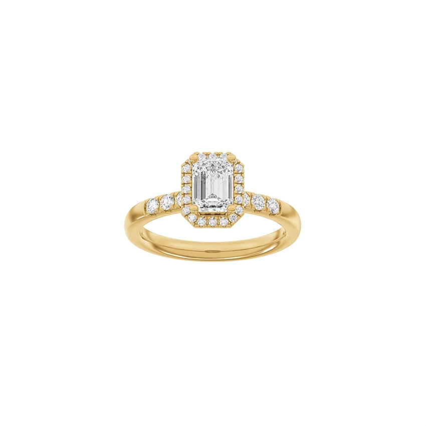 Siersbøl LUXURY Halo firkantet ring i 14 karat rødguld med 1,32ct lab-grown diamant