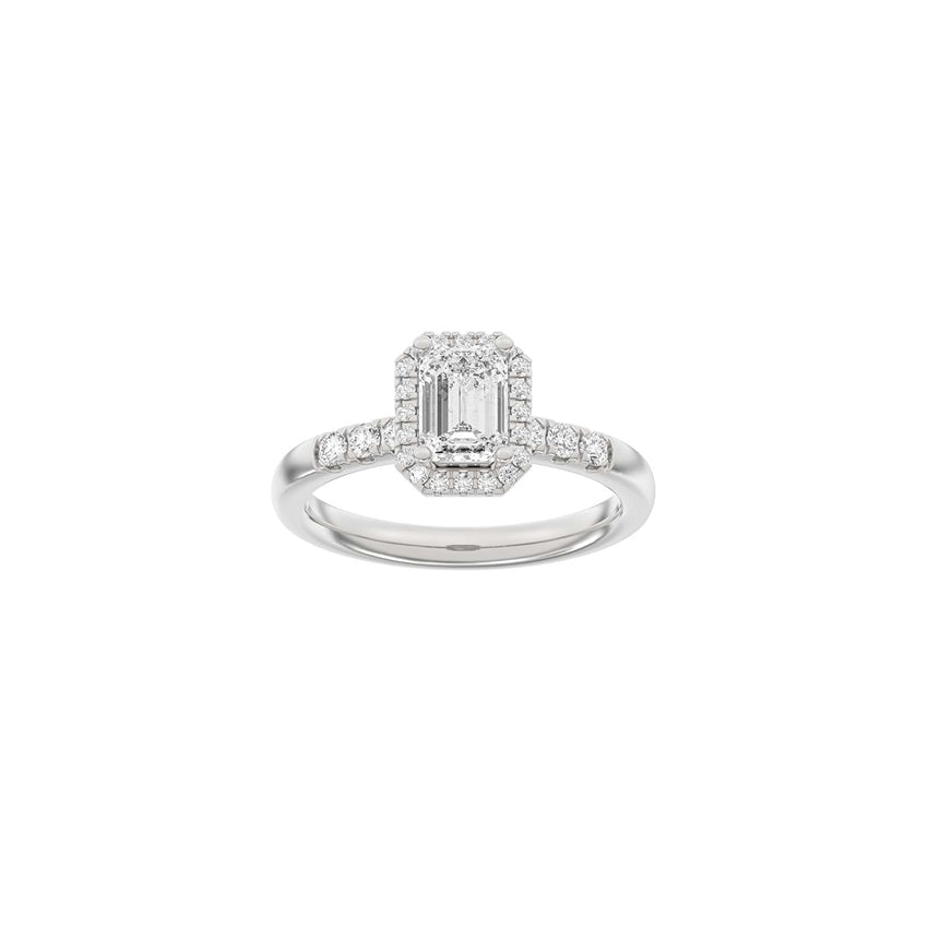 Siersbøl Luxury Halo-ring i 14 kt. hvidguld med firkantet midtersten og 1,32 ct. lab-grown diamanter