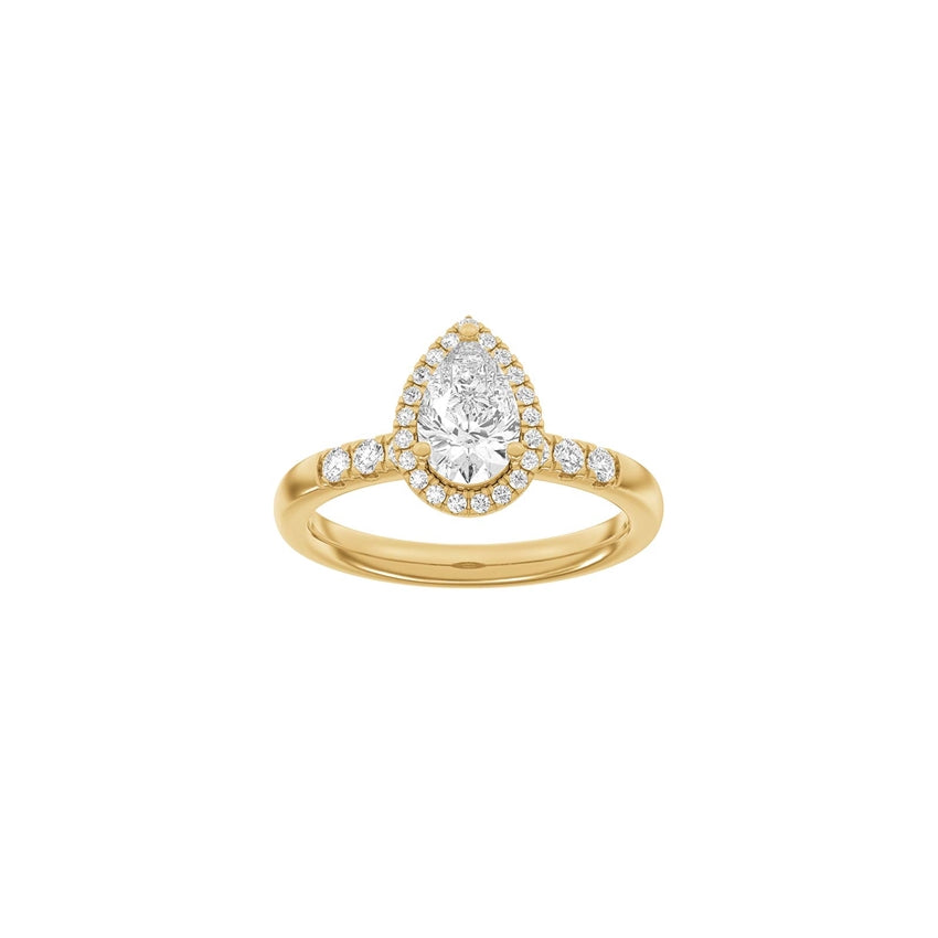 Siersbøl LUXURY Halo dråbering i 14 kt. rødguld med 1,32 ct. lab-grown diamanter