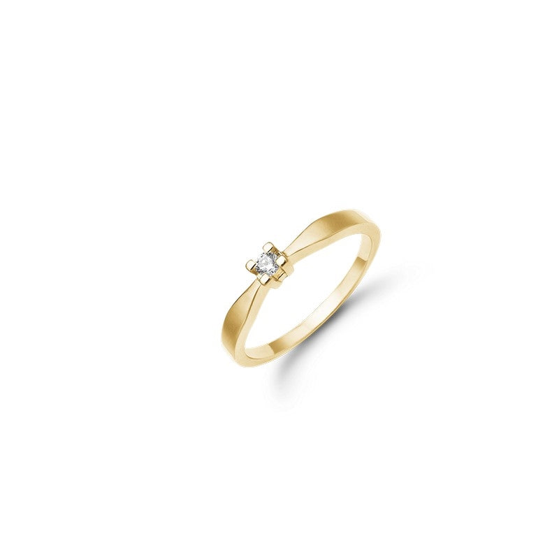 Aagaard Eternity diamantring i 14 karat guld med brillant – nærbillede af fatning