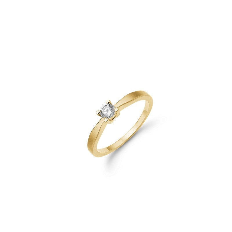 Aagaard Eternity diamantring i 14 karat guld med brillant – nærbillede af fatning