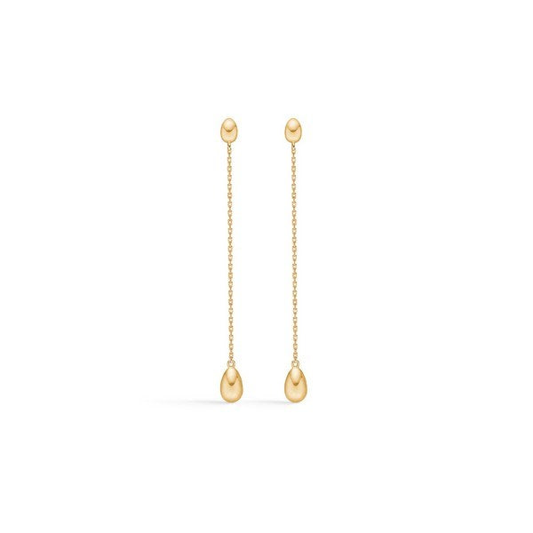 Mads Z Dangling Ellipse ørehængere i 14 karat guld med elliptisk form og 6 cm længde