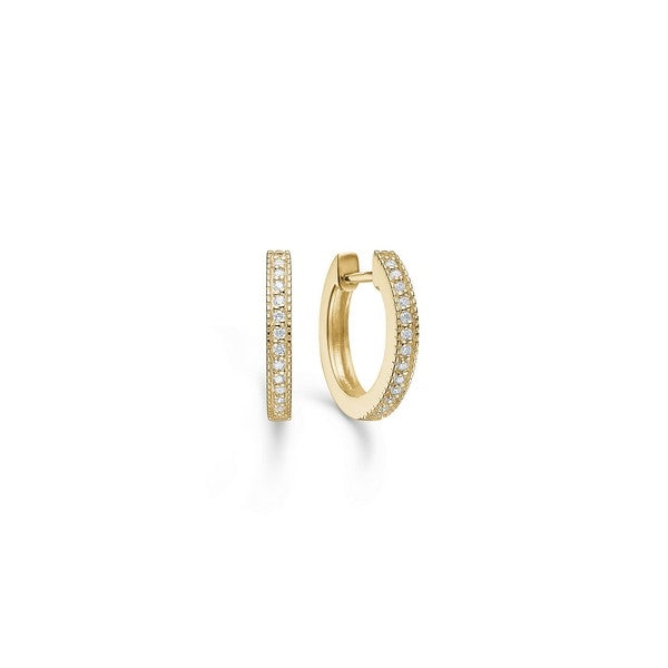 Mads Z Poetry hoop creoler i 14 karat guld med 0,13 ct brillanter