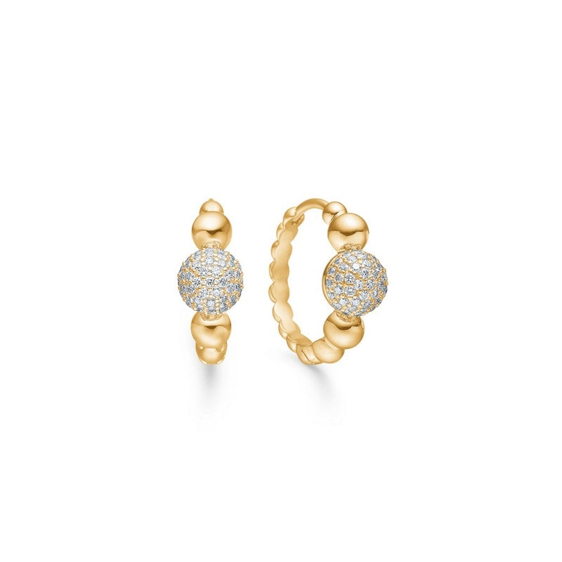 Mads Z Big Diamond Ball øreringe i 14 kt guld med 0,47 ct diamanter – 12 mm kugledesign