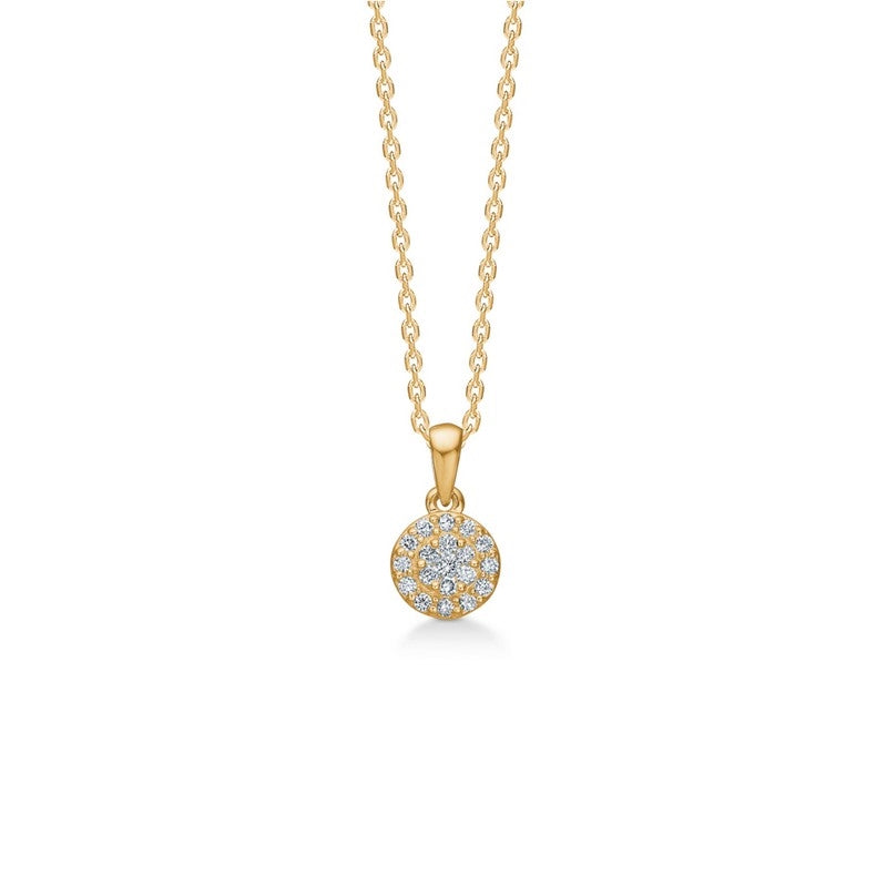 Mads Z Eleanor Petite vedhæng i 14 karat guld med 0,12 ct diamanter i rosetfatning