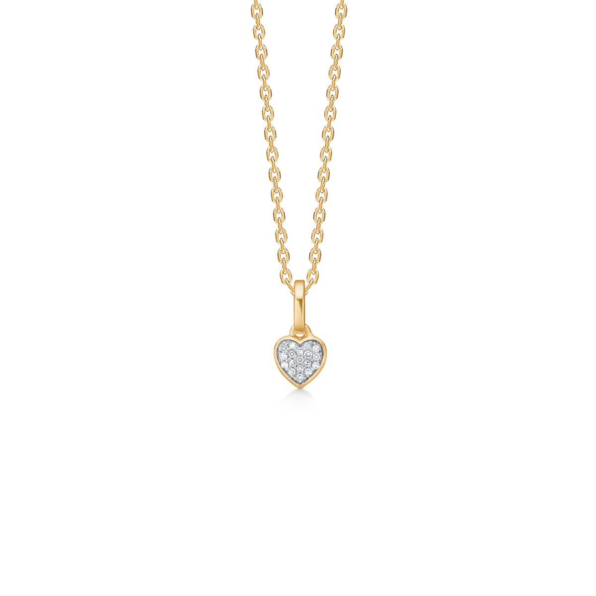 Mads Z Sparkling Heart vedhæng i 14 kt. guld med diamanter