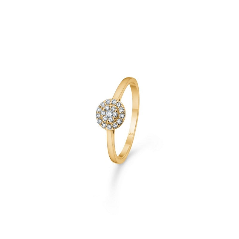 Mads Z Eleanor Petite ring i 14 kt guld med diamantroset på 0,16 ct