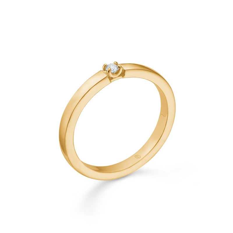 Mads Z CROWN Alliance ring i 14 karat guld med diamant i åben fatning med fire grabbere