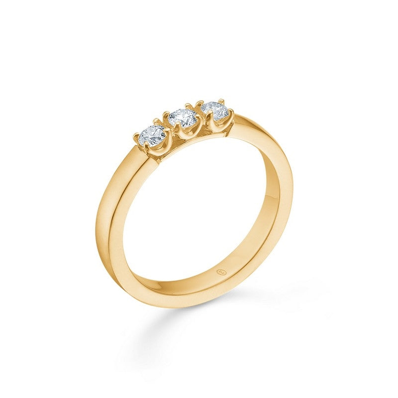 Mads Z CROWN ALLIANCE alliancering i 14 kt guld med diamanter – nærbillede af fatning