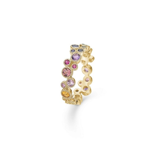 Mads Z Luxury Rainbow ring i 14 kt guld med ametyst, rubin, safir, topas og turmalin