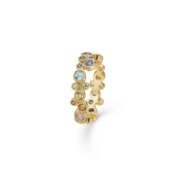 Mads Z Luxury Rainbow ring i 14 kt guld med natursten – nærbillede af sten