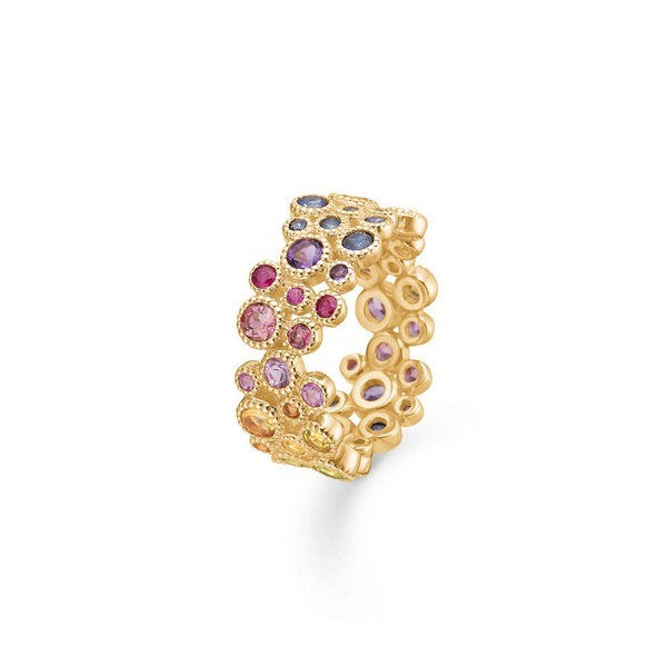 Mads Z Luxury Rainbow ring i 14 karat guld med ametyst, rubin, safir, topas og turmalin