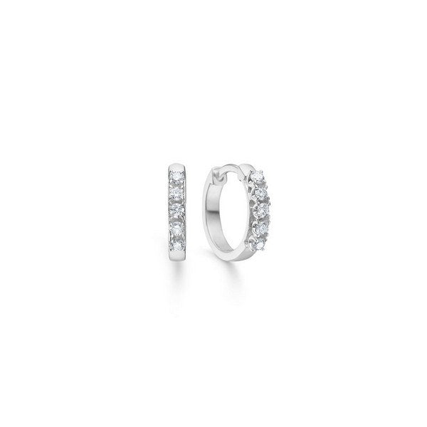 Mads Z Crown Alliance creoler i 14 karat hvidguld med 10 funkelnde diamanter