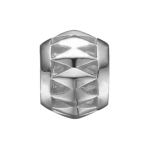 STORY by Kranz & Ziegler sølv charm med udskåret harlekinmønster – grafisk og karakterfuldt design