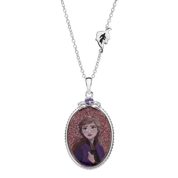 Støvring Design Disney Frost halskæde i sølv med Anna-vedhæng og lilla zirkonia