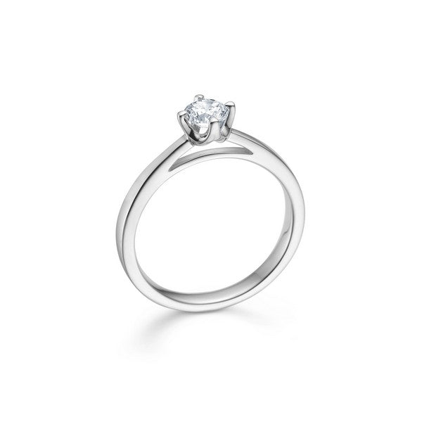 Mads Z Crown solitaire ring i 14 kt. hvidguld med diamant – nærbillede af fatning