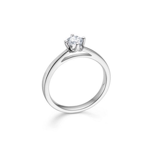 Mads Z Crown solitaire ring i 14 kt. hvidguld med diamant – nærbillede af fatning