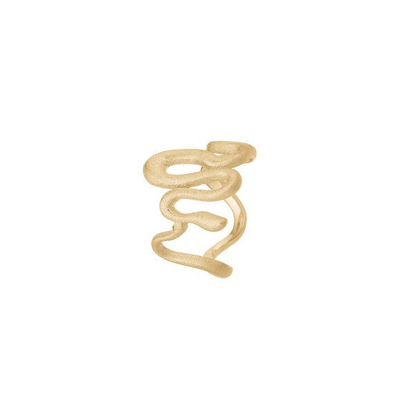 Aagaard snake ring i 18 karat forgyldt sølv med slangemotiv og matteret overflade
