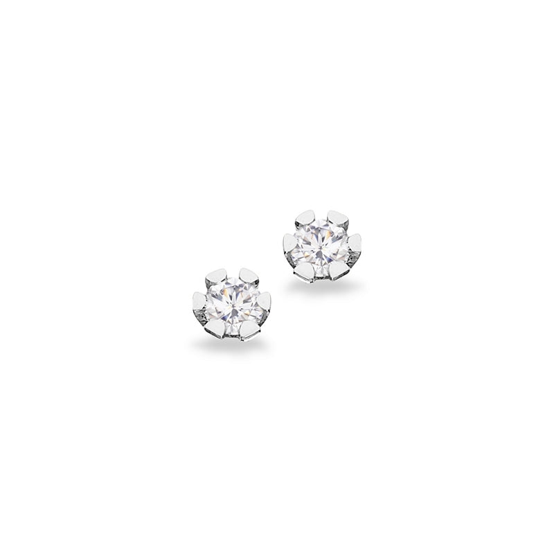 Scrouples Vida ørestikker i 8 kt. hvidguld med diamant – nærbillede af fatning