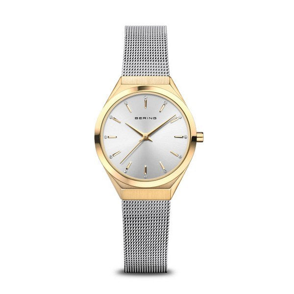 BERING Ultra Slim dameur med sølv urskive og sølv Milanaise mesh rem, 29 mm