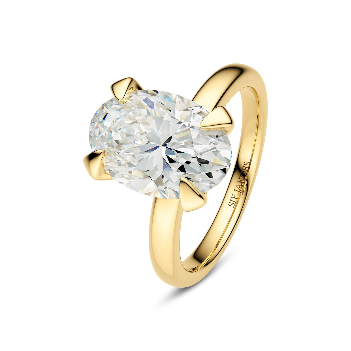 Sif Jakobs Grace Ovale Solitaire ring 3,00 ct i 14 kt guld